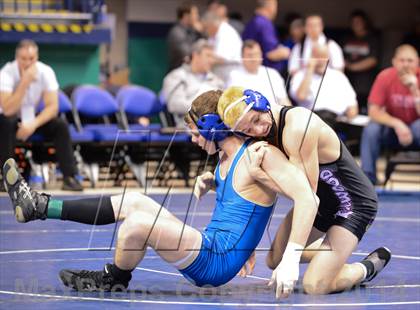 Thumbnail 3 in NCHSAA Individual Wrestling 1A Quarterfinals photogallery.