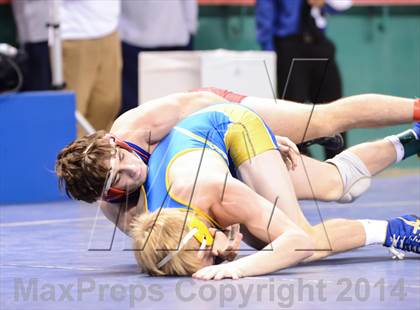 Thumbnail 3 in NCHSAA Individual Wrestling 1A Quarterfinals photogallery.