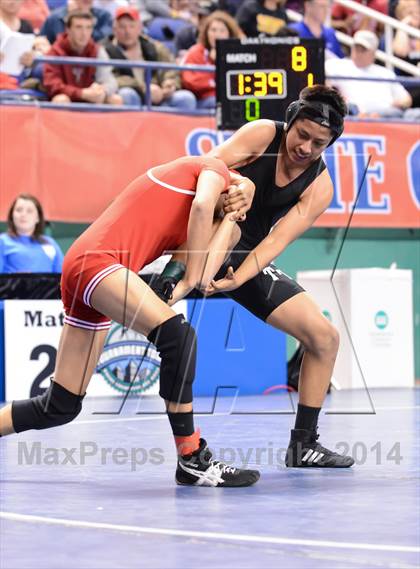 Thumbnail 3 in NCHSAA Individual Wrestling 1A Quarterfinals photogallery.