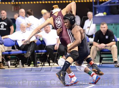 Thumbnail 1 in NCHSAA Individual Wrestling 1A Quarterfinals photogallery.