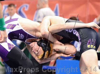Thumbnail 3 in NCHSAA Individual Wrestling 1A Quarterfinals photogallery.
