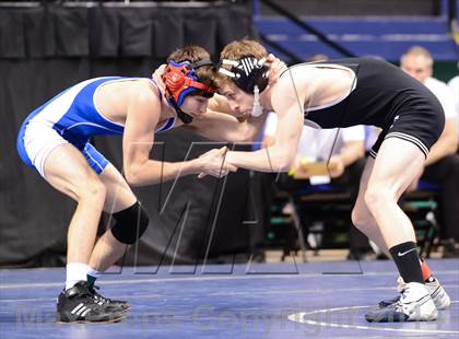 Thumbnail 3 in NCHSAA Individual Wrestling 1A Quarterfinals photogallery.