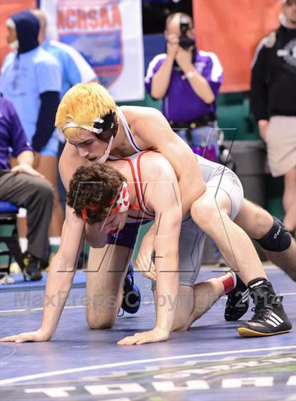 Thumbnail 3 in NCHSAA Individual Wrestling 1A Quarterfinals photogallery.
