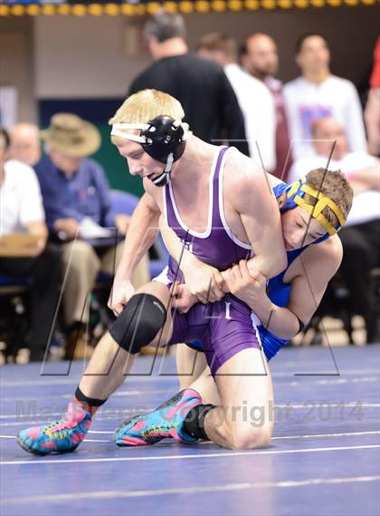 Thumbnail 1 in NCHSAA Individual Wrestling 1A Quarterfinals photogallery.