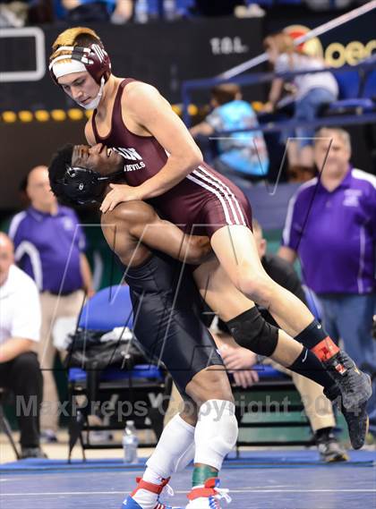 Thumbnail 3 in NCHSAA Individual Wrestling 1A Quarterfinals photogallery.