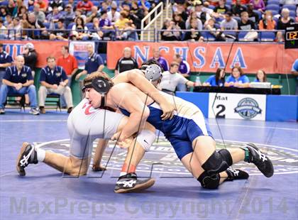 Thumbnail 3 in NCHSAA Individual Wrestling 1A Quarterfinals photogallery.