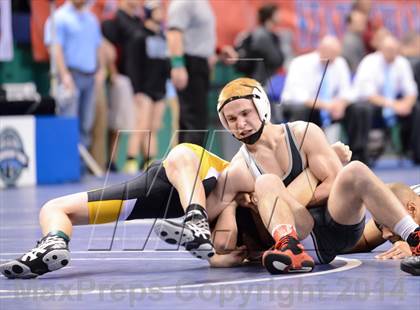 Thumbnail 3 in NCHSAA Individual Wrestling 1A Quarterfinals photogallery.