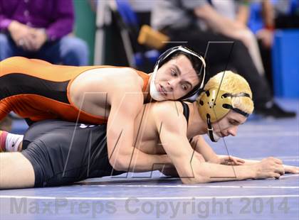 Thumbnail 3 in NCHSAA Individual Wrestling 1A Quarterfinals photogallery.
