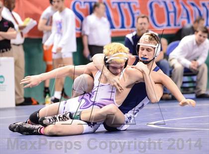 Thumbnail 3 in NCHSAA Individual Wrestling 1A Quarterfinals photogallery.
