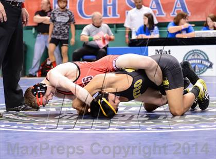 Thumbnail 3 in NCHSAA Individual Wrestling 1A Quarterfinals photogallery.