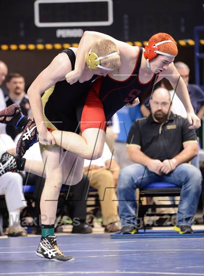Thumbnail 1 in NCHSAA Individual Wrestling 1A Quarterfinals photogallery.