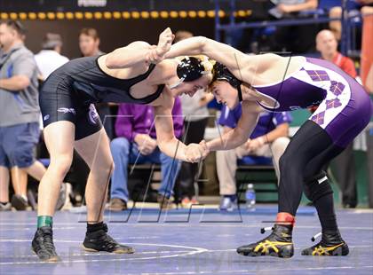 Thumbnail 1 in NCHSAA Individual Wrestling 1A Quarterfinals photogallery.