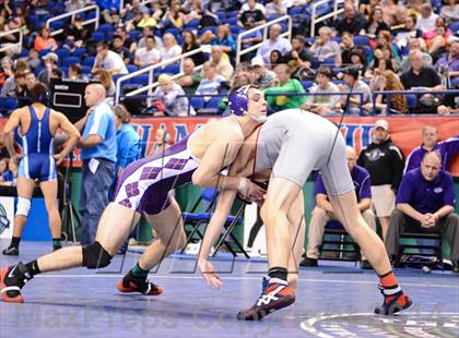 Thumbnail 3 in NCHSAA Individual Wrestling 1A Quarterfinals photogallery.