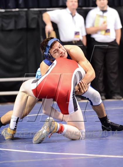 Thumbnail 2 in NCHSAA Individual Wrestling 1A Quarterfinals photogallery.