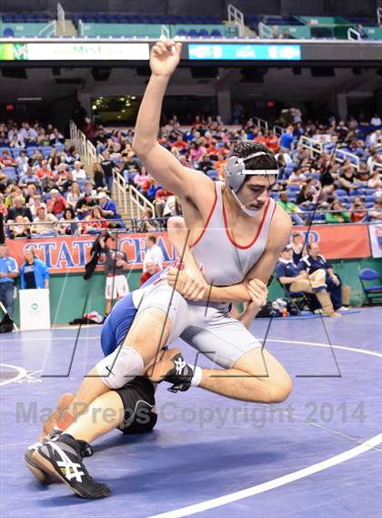 Thumbnail 3 in NCHSAA Individual Wrestling 1A Quarterfinals photogallery.
