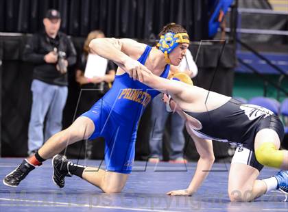 Thumbnail 3 in NCHSAA Individual Wrestling 1A Quarterfinals photogallery.