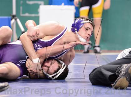 Thumbnail 3 in NCHSAA Individual Wrestling 1A Quarterfinals photogallery.