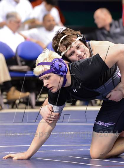 Thumbnail 3 in NCHSAA Individual Wrestling 1A Quarterfinals photogallery.