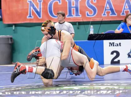 Thumbnail 3 in NCHSAA Individual Wrestling 1A Quarterfinals photogallery.
