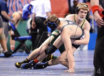 Thumbnail 3 in NCHSAA Individual Wrestling 1A Quarterfinals photogallery.