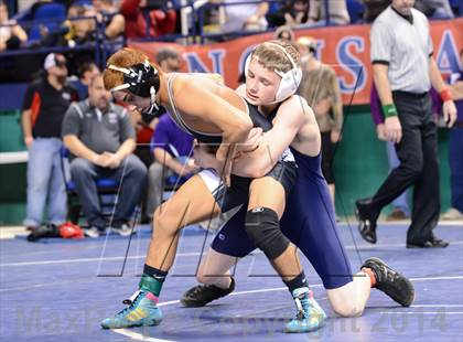 Thumbnail 3 in NCHSAA Individual Wrestling 1A Quarterfinals photogallery.