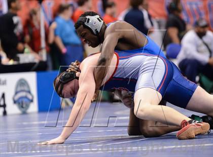 Thumbnail 3 in NCHSAA Individual Wrestling 1A Quarterfinals photogallery.