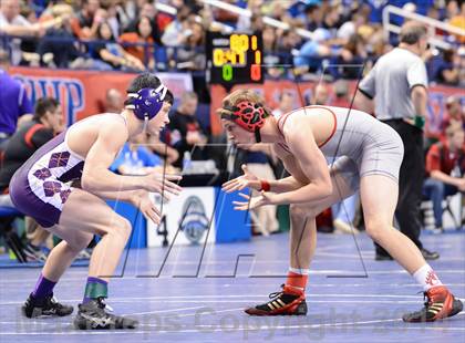 Thumbnail 3 in NCHSAA Individual Wrestling 1A Quarterfinals photogallery.