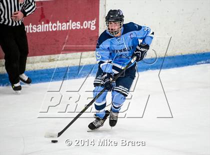 Thumbnail 2 in Franklin vs Bishop Hendricken (Mount St. Charles Holiday Face-Off) photogallery.