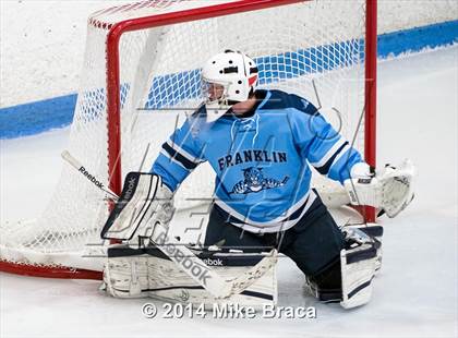 Thumbnail 2 in Franklin vs Bishop Hendricken (Mount St. Charles Holiday Face-Off) photogallery.