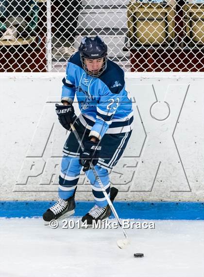 Thumbnail 3 in Franklin vs Bishop Hendricken (Mount St. Charles Holiday Face-Off) photogallery.