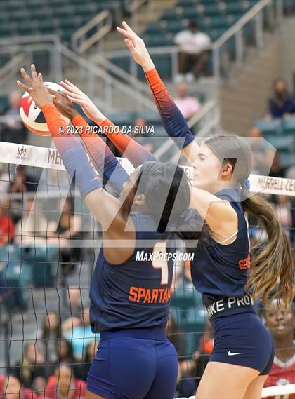 Thumbnail 1 in Seven Lakes vs Tompkins (UIL Volleyball 6A Regional Quarterfinal) photogallery.