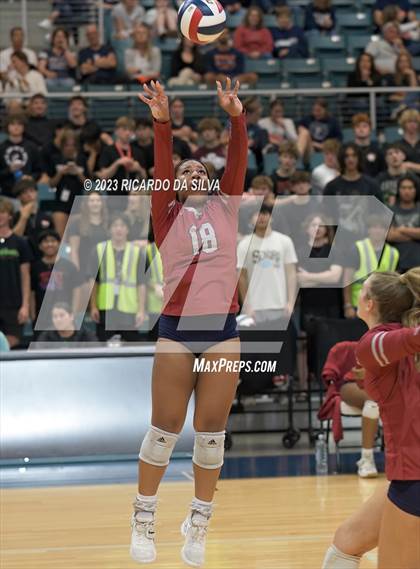 Thumbnail 3 in Seven Lakes vs Tompkins (UIL Volleyball 6A Regional Quarterfinal) photogallery.