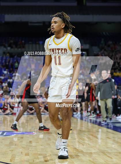Thumbnail 1 in Beaumont United vs. Lake Highlands (UIL 6A Basketball State Final) photogallery.