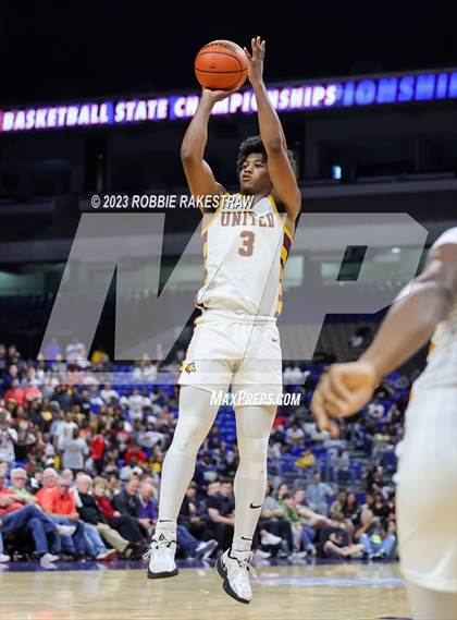 Thumbnail 1 in Beaumont United vs. Lake Highlands (UIL 6A Basketball State Final) photogallery.