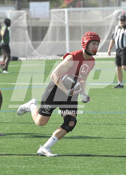 Thumbnail 1 in Orange Lutheran vs. Cathedral Catholic (Battle at the Beach 7-on-7) photogallery.