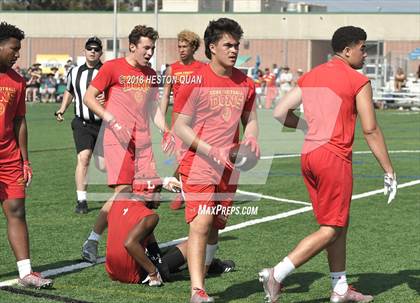 Thumbnail 2 in Orange Lutheran vs. Cathedral Catholic (Battle at the Beach 7-on-7) photogallery.