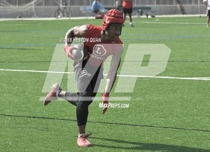 Thumbnail 2 in Orange Lutheran vs. Cathedral Catholic (Battle at the Beach 7-on-7) photogallery.