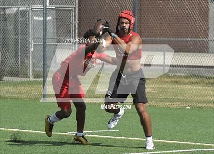 Thumbnail 3 in Orange Lutheran vs. Cathedral Catholic (Battle at the Beach 7-on-7) photogallery.