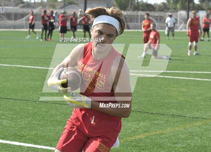 Thumbnail 1 in Orange Lutheran vs. Cathedral Catholic (Battle at the Beach 7-on-7) photogallery.
