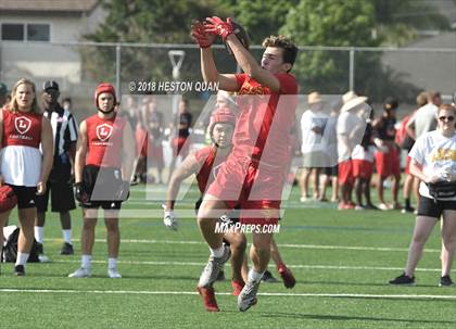 Thumbnail 3 in Orange Lutheran vs. Cathedral Catholic (Battle at the Beach 7-on-7) photogallery.