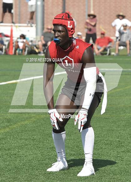 Thumbnail 3 in Orange Lutheran vs. Cathedral Catholic (Battle at the Beach 7-on-7) photogallery.