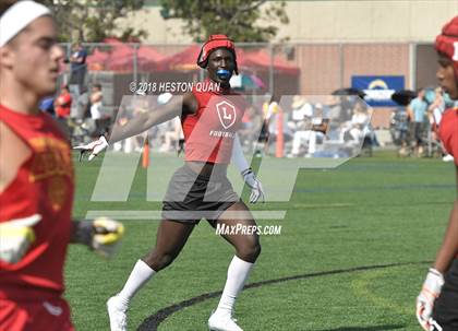 Thumbnail 2 in Orange Lutheran vs. Cathedral Catholic (Battle at the Beach 7-on-7) photogallery.