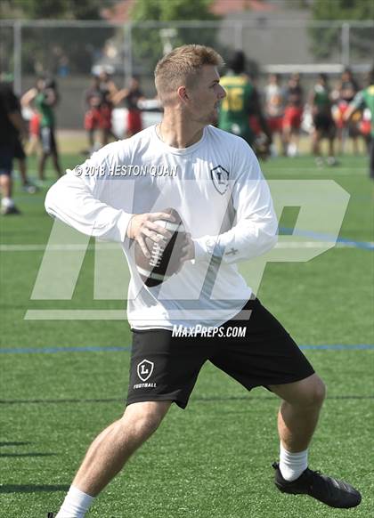 Thumbnail 2 in Orange Lutheran vs. Cathedral Catholic (Battle at the Beach 7-on-7) photogallery.