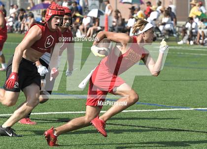 Thumbnail 2 in Orange Lutheran vs. Cathedral Catholic (Battle at the Beach 7-on-7) photogallery.