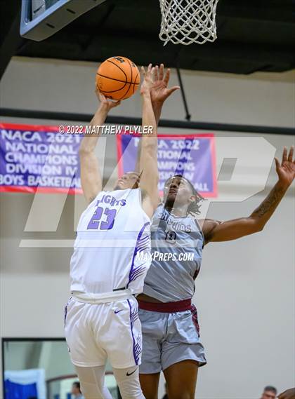 Thumbnail 3 in Village Christian Academy vs. Living Water Christian (Isaac Levy Veterans Day Tournament) photogallery.