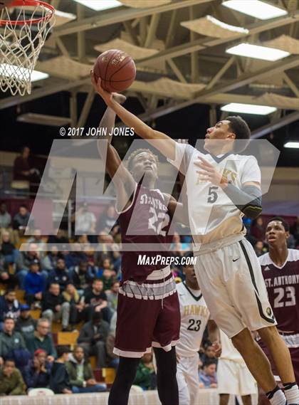 Thumbnail 1 in Hudson Catholic vs St Anthony (Spalding Hoophall Classic) photogallery.
