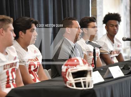 Thumbnail 3 in Trinity League Football Media Day - Orange Lutheran photogallery.