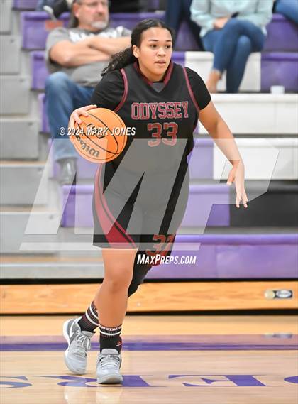 Thumbnail 3 in Odyssey Institute vs. North Valley Christian Academy (ALA Coyotes Basketball Invitational) photogallery.