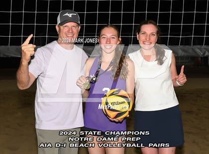 Thumbnail 1 in Xavier College Prep vs. Notre Dame Prep (AIA DI Pairs Finals - Awards) photogallery.