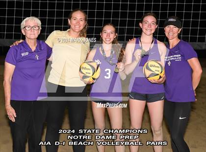 Thumbnail 1 in Xavier College Prep vs. Notre Dame Prep (AIA DI Pairs Finals - Awards) photogallery.
